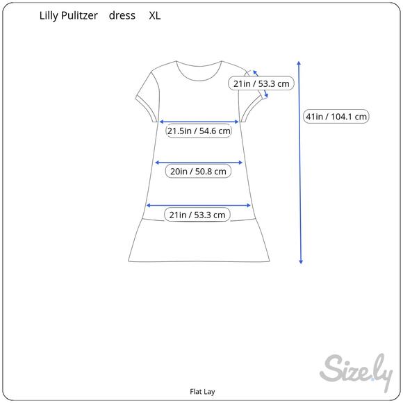 Lilly Pulitzer Tessa Dress V Neck 3/4 Sleeve Cotton Cerise Pink Safari Sunset XL - Picture 8 of 8